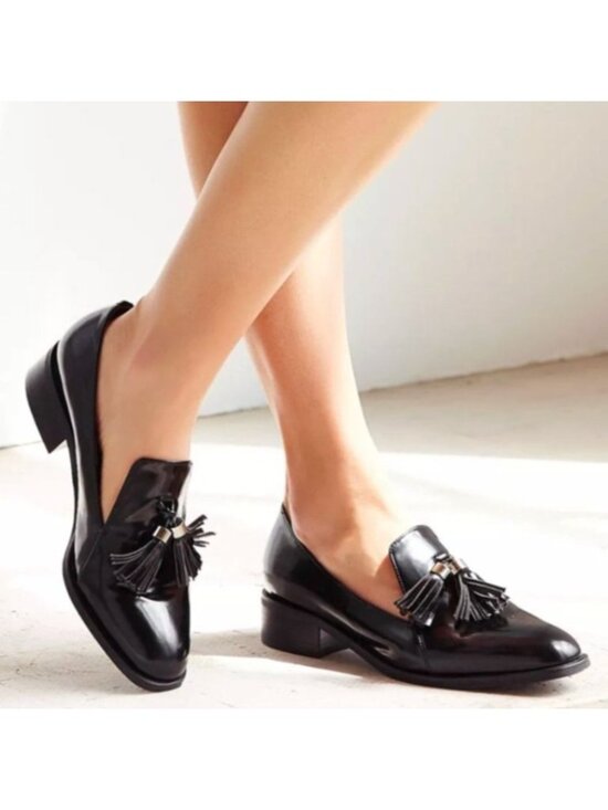 Jeffrey Campbell Shoes - Jefffrey Campbell Black Patent Leather Lawford Tassel Loafers Shoes 8